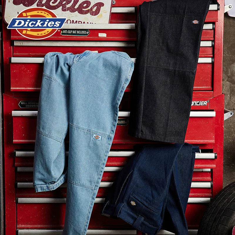 Dickies Emperor Cool 2026 Spring and Autumn Loose Washed Cowboy Double Knee Pants Retro Blue Bull Loose Work Pants J