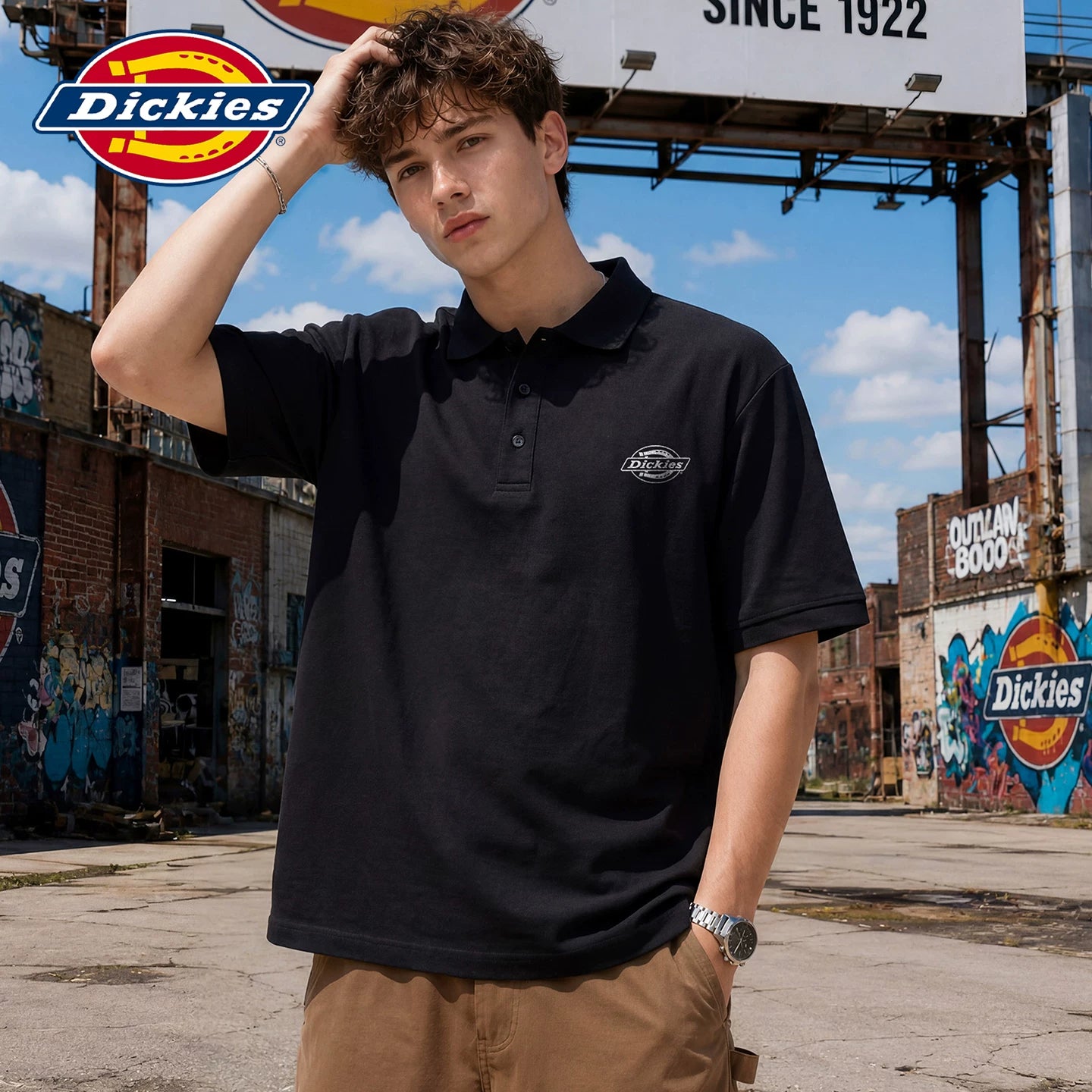 Diesel Dickies summer thin collar short sleeved polo shirt for men's casual top Y