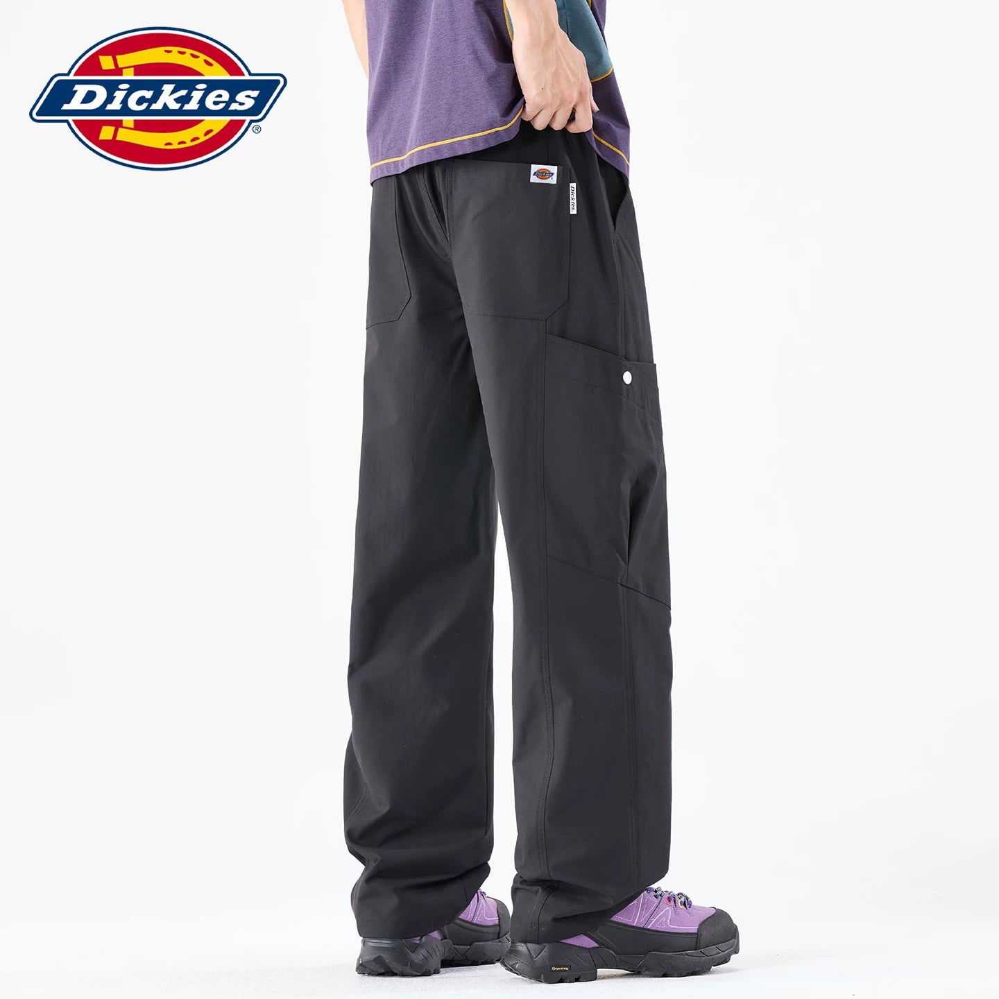 Dickies Cool Men's Work Pants Summer New Style Drawstring Thin Splicing Wide Leg Woven Casual Pants Y