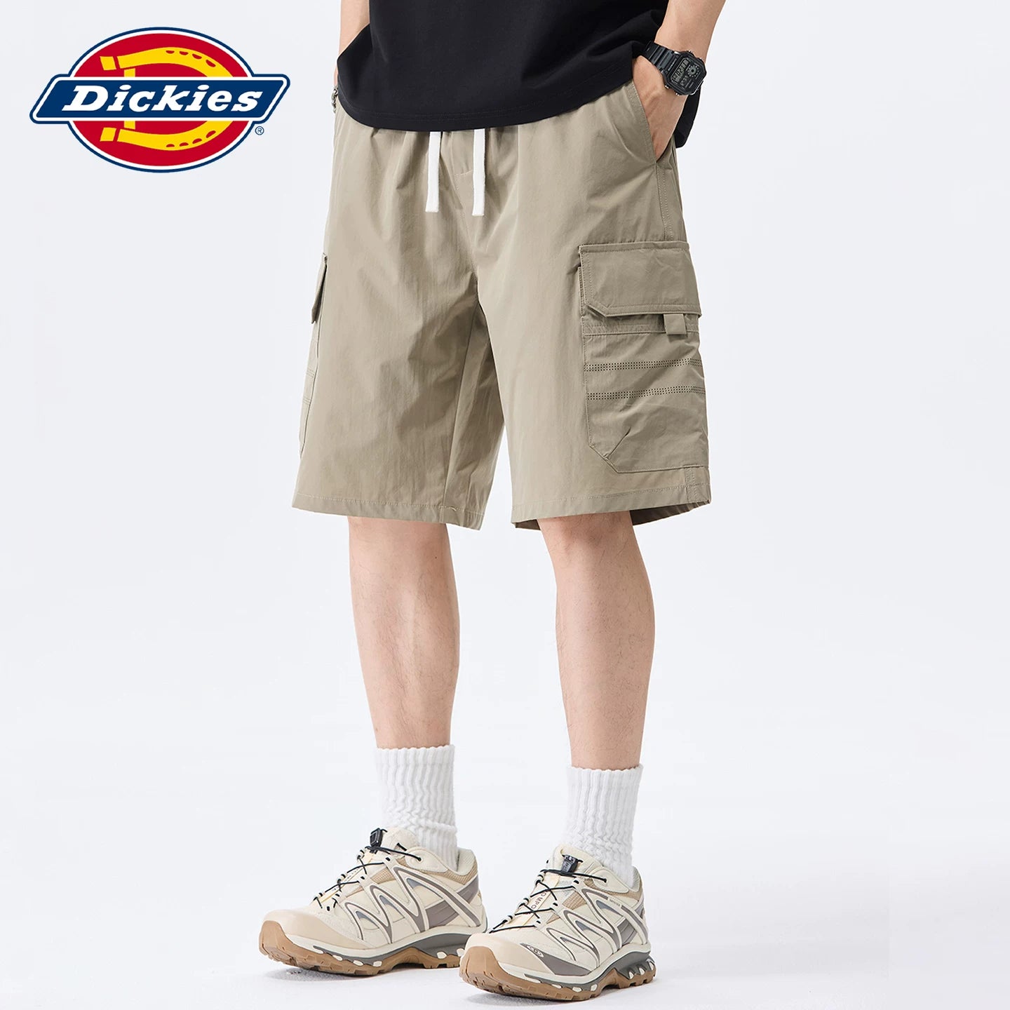 Dickies Cool Multi Pocket workwear casual shorts for men in summer, loose straight leg thin five quarter pants Y