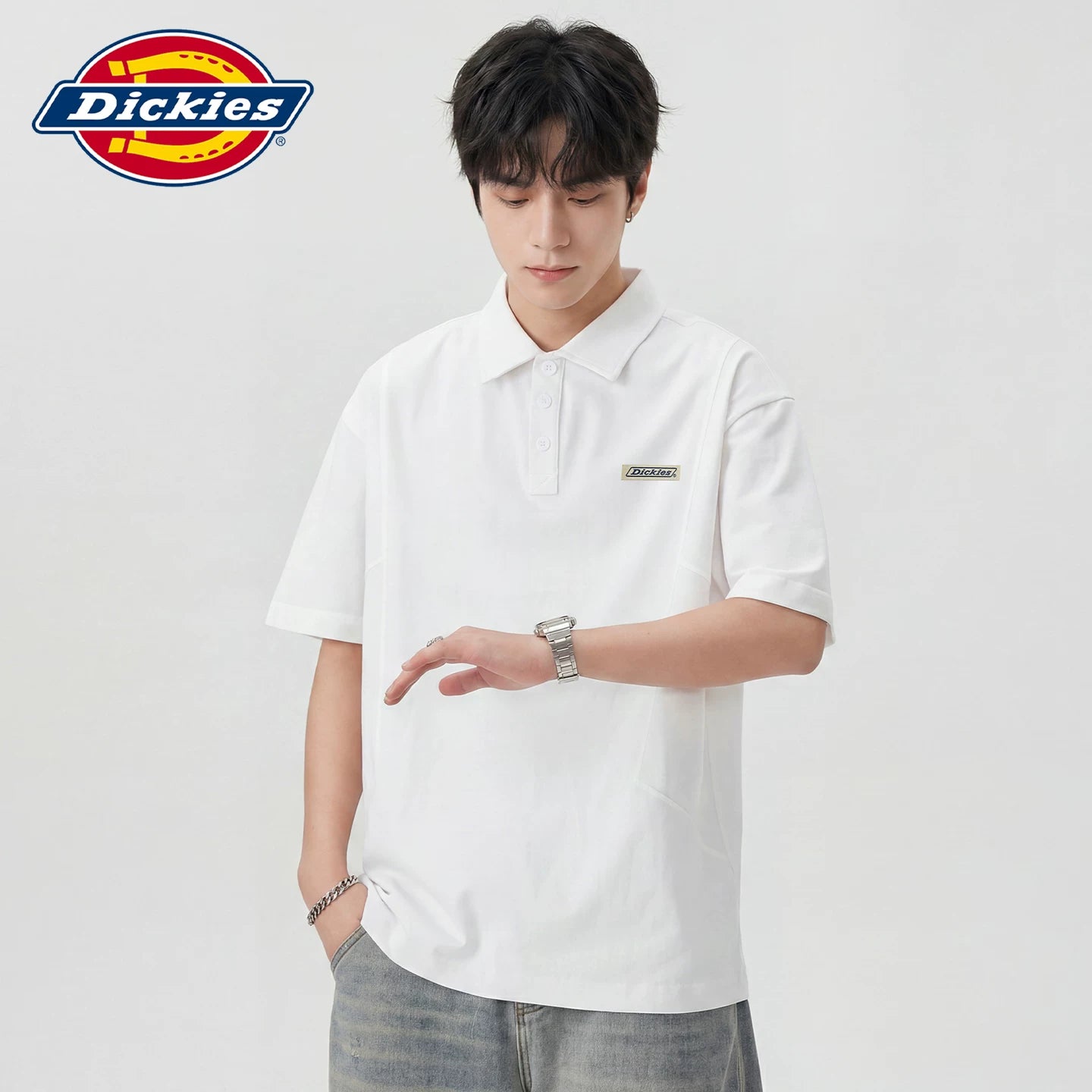 Dickies Cool Summer New Simple Thin Collar Short Sleeve Polo Shirt Men's Breathable Commuter Top Y