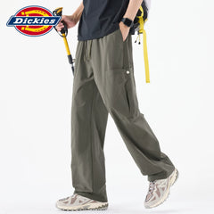 Dickies Cool Men's Work Pants Summer New Style Drawstring Thin Splicing Wide Leg Woven Casual Pants Y