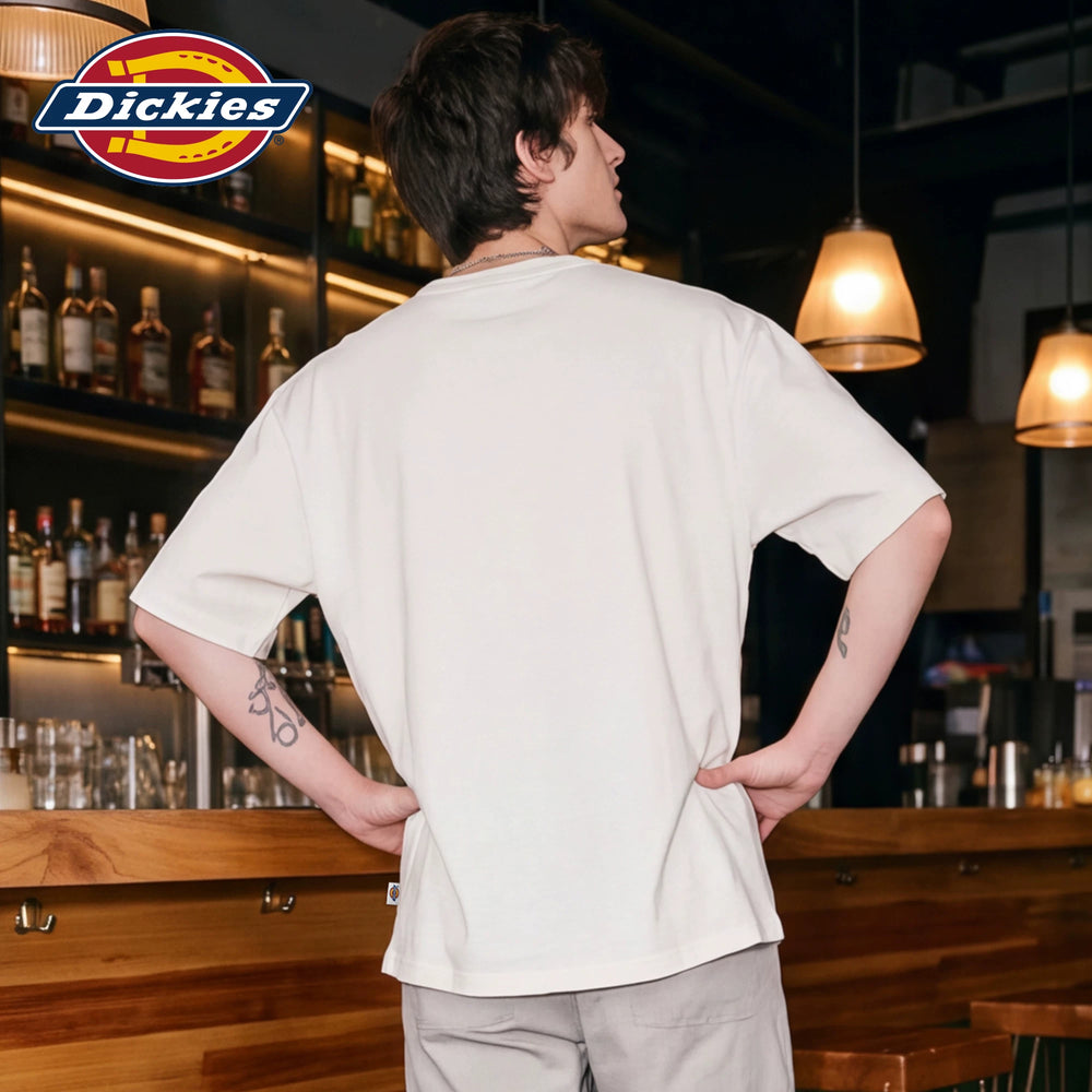 Dickies Cool American Trendy Brand Casual Short sleeved T-shirt for Men's Summer Round Neck Hooded Loose Half Sleeve Top M