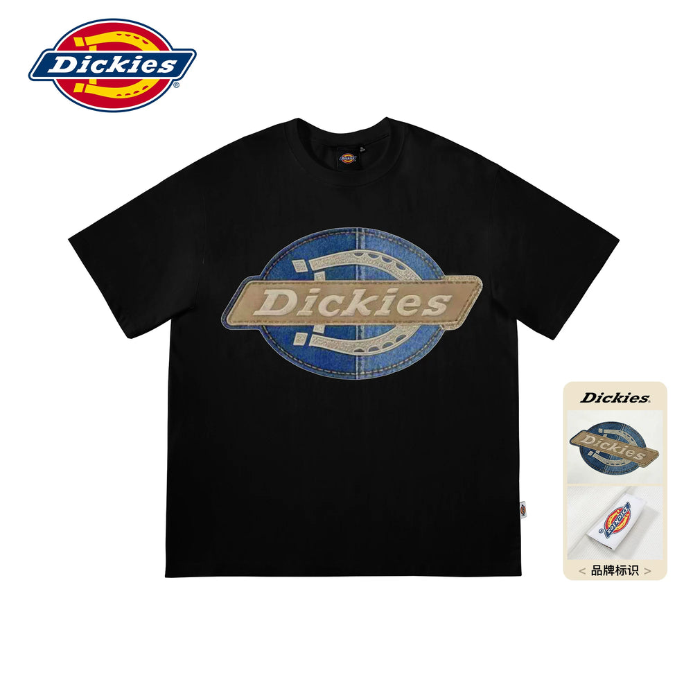 Dickies Cool Black Pure Cotton Short sleeved T-shirt Men's Summer Brand Classic LOGO Printed Half Sleeve Top M
