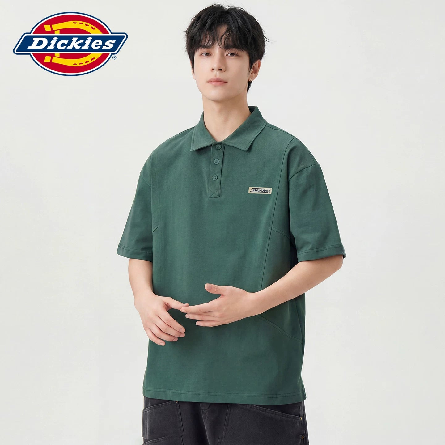 Dickies Cool Summer New Simple Thin Collar Short Sleeve Polo Shirt Men's Breathable Commuter Top Y