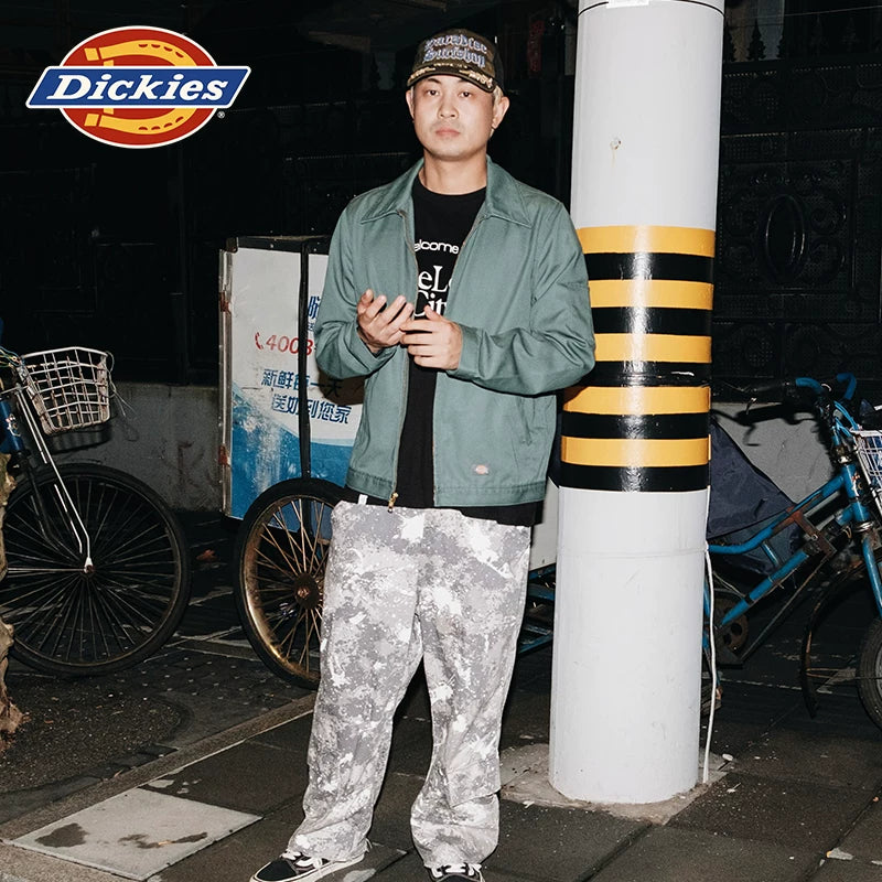 Dickies American workwear jacket unisex Lincoln green polyester cotton blend easy to clean long sleeved jacket