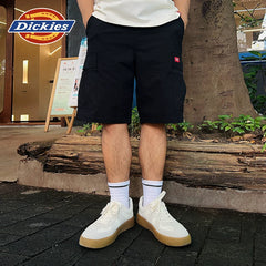 Dickies Cool 26 Spring/Summer Casual Loose Multi Pocket Work Shorts Elastic Waist for Men and Women Couple J