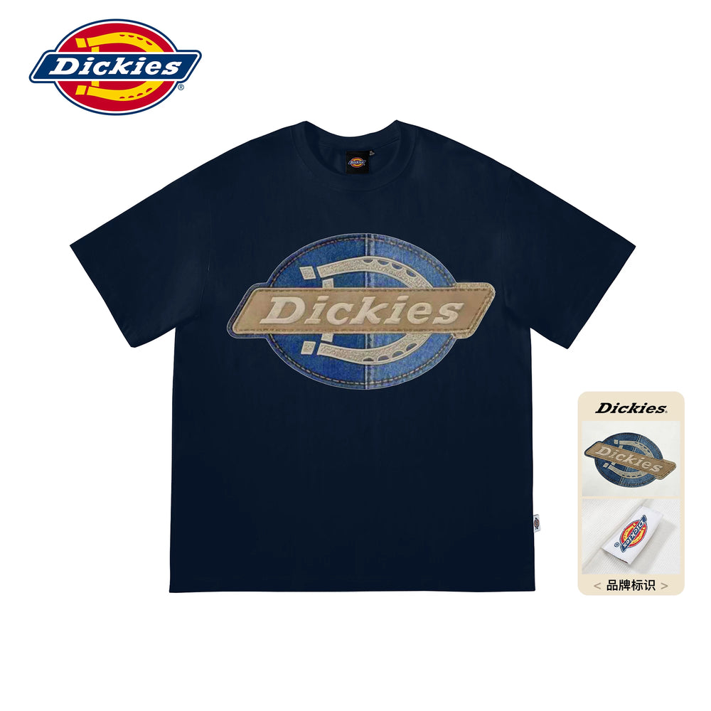 Dickies Cool Black Pure Cotton Short sleeved T-shirt Men's Summer Brand Classic LOGO Printed Half Sleeve Top M