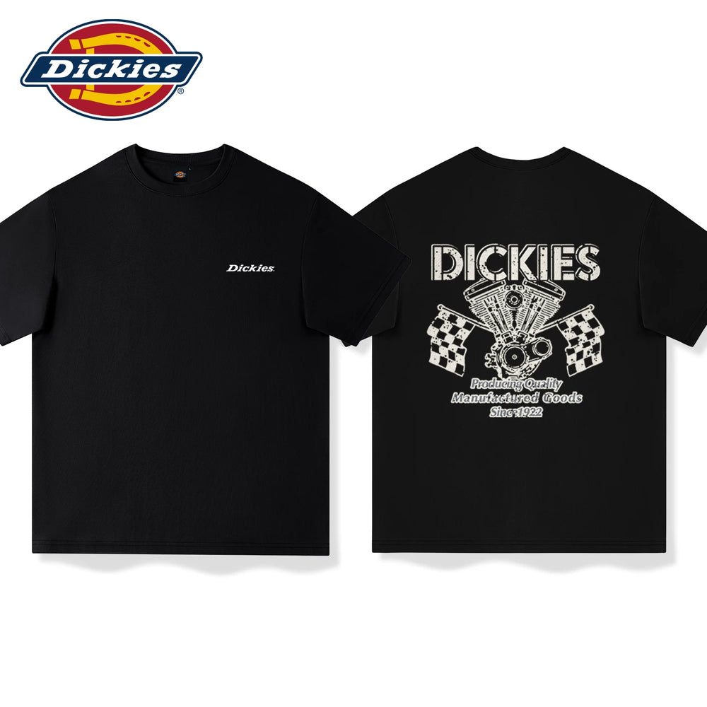 Dickies men's short sleeved T-shirt 2026 new American retro navy blue high-end design half sleeved T-shirt A