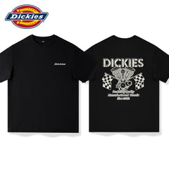 Dickies men's short sleeved T-shirt 2026 new American retro navy blue high-end design half sleeved T-shirt A