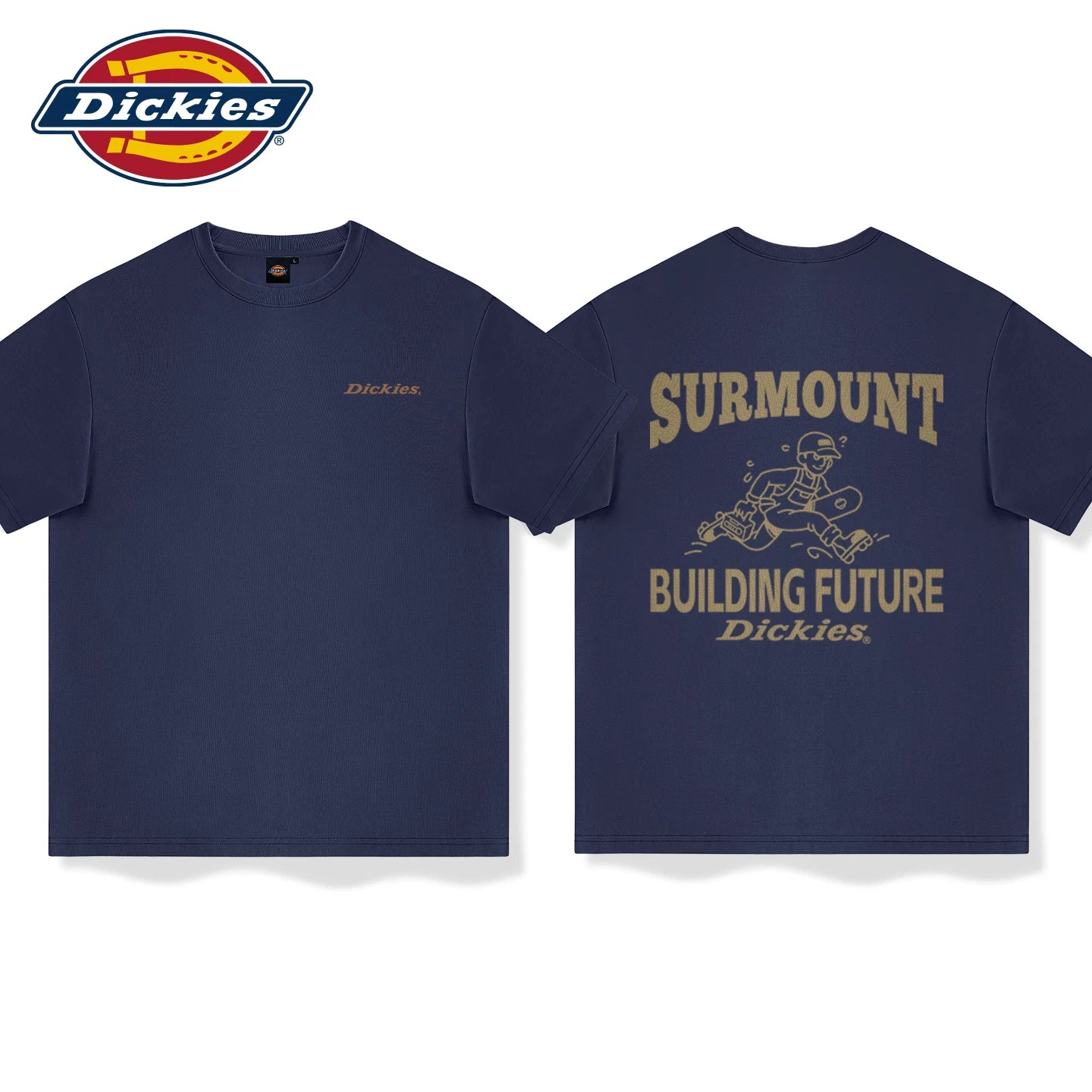 Dickies American retro pure cotton men's short sleeved loose casual trend versatile plus size round neck T-shirt half sleeve A