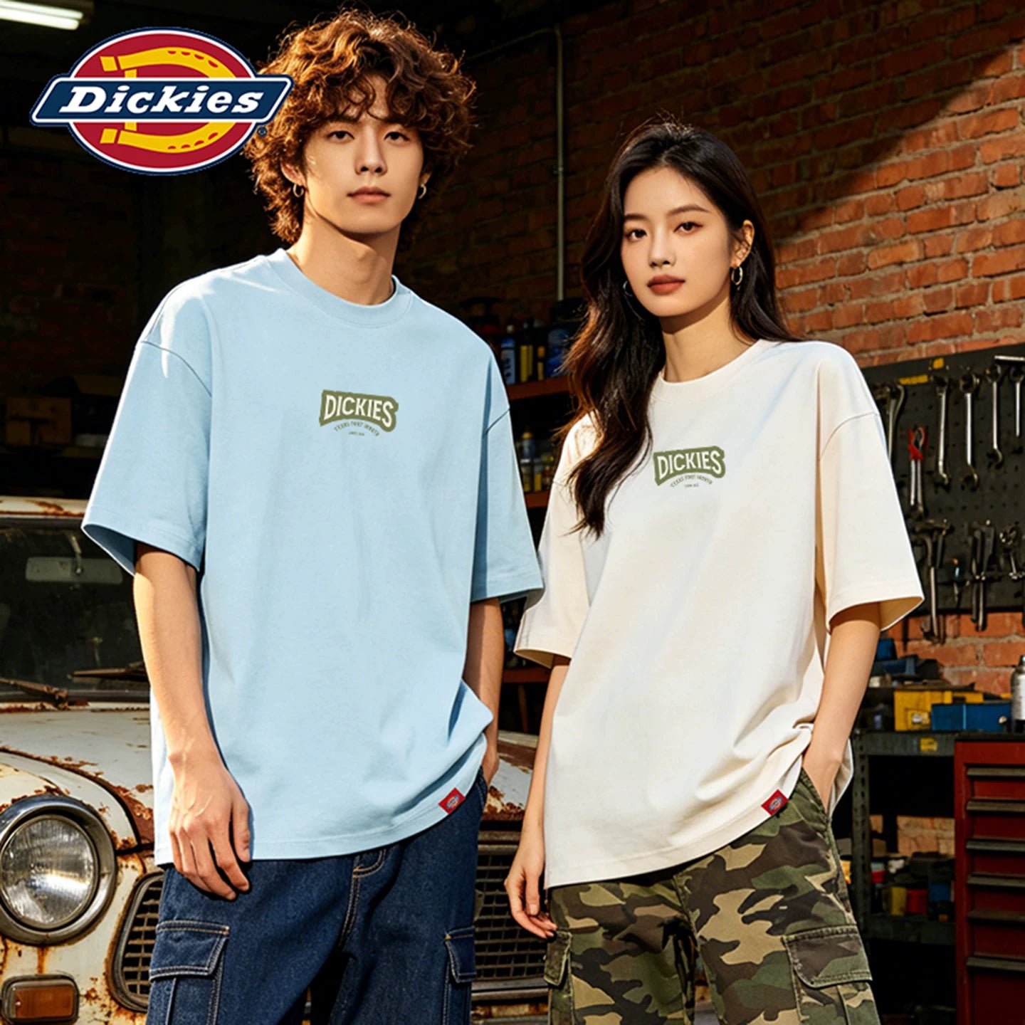 Dickies Emperor Cool Suitable Loose Back Letter Printed Casual Short sleeved T-shirt for Men and Women Couple American Style YHJ