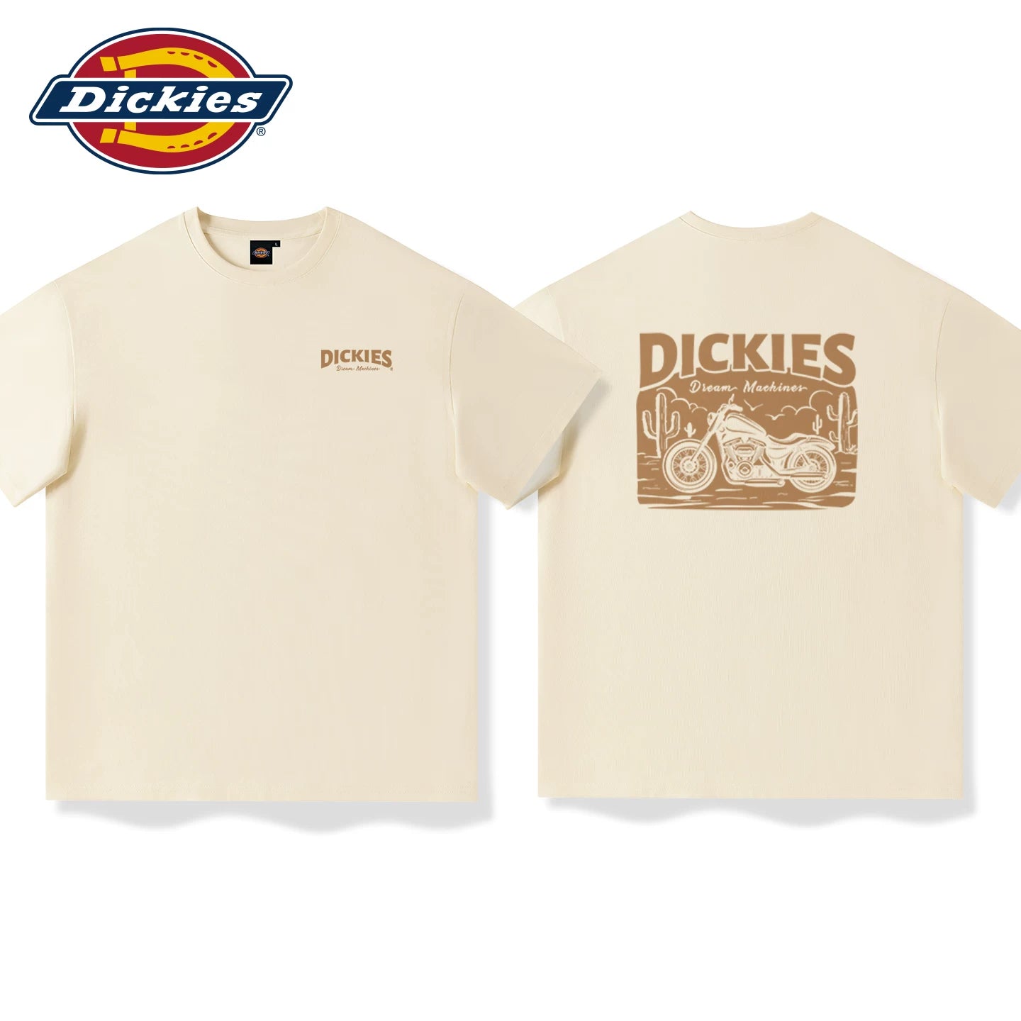 Dickies Men's Short sleeved T-shirt 2026 New American Retro Heavy duty Cotton Loose Large Round Neck Half Sleeve A