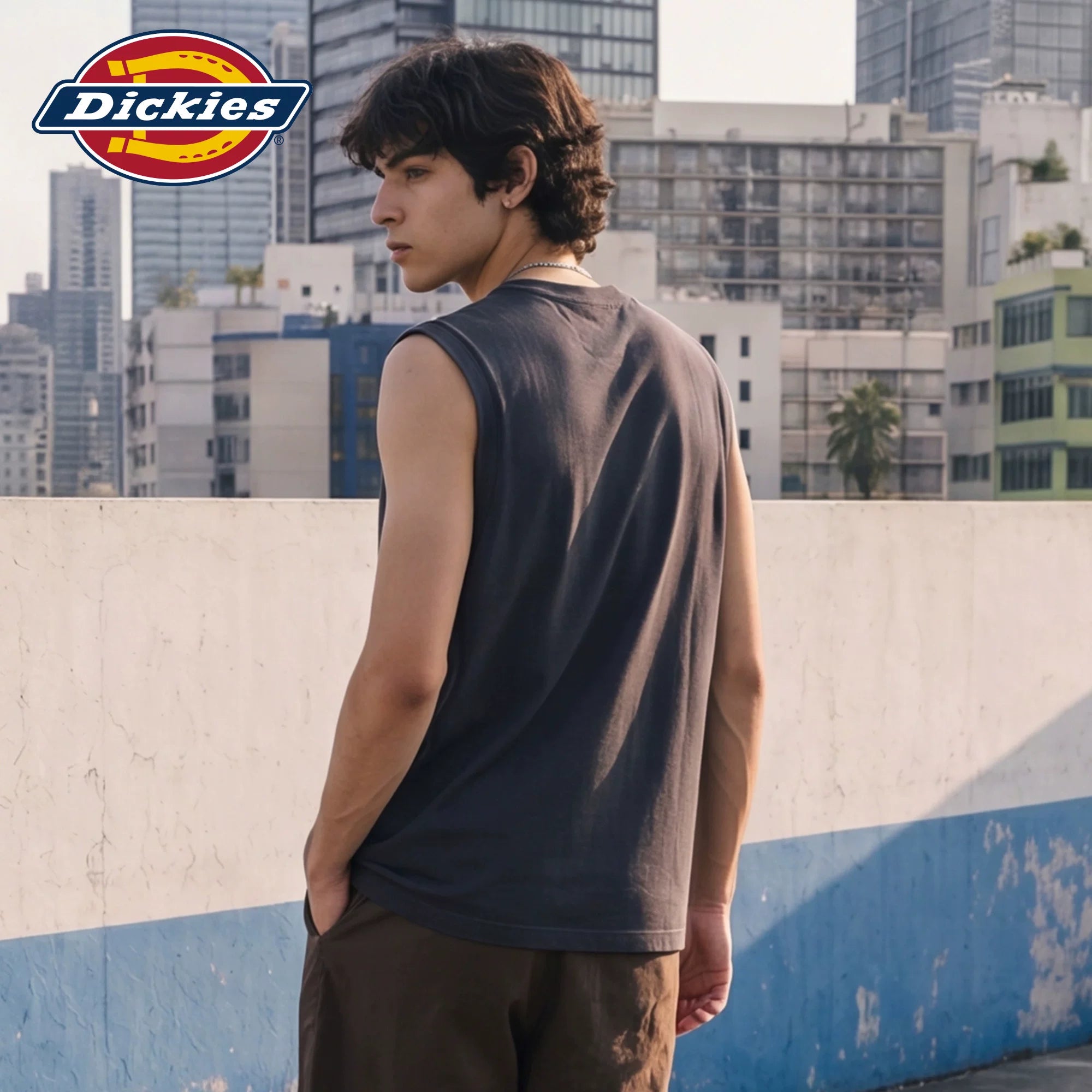 Dickies Emperor Cool Suitable American Children's Fun Cartoon Printed Shoulder Tank Top Men's Summer Cotton Loose Sleeveless Top M