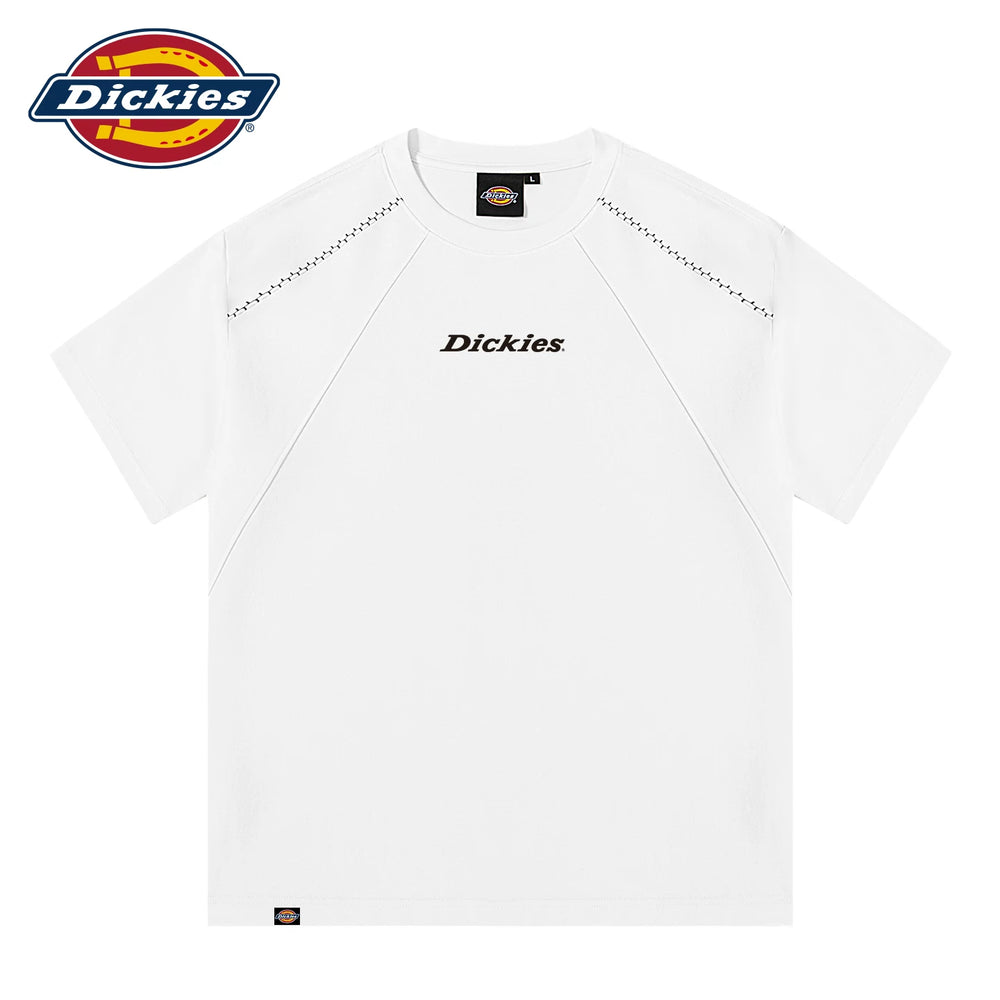Dickies men's short sleeved T-shirt, American heavyweight deconstruction T-shirt, contrasting color and bright thread design, summer fashion trend A