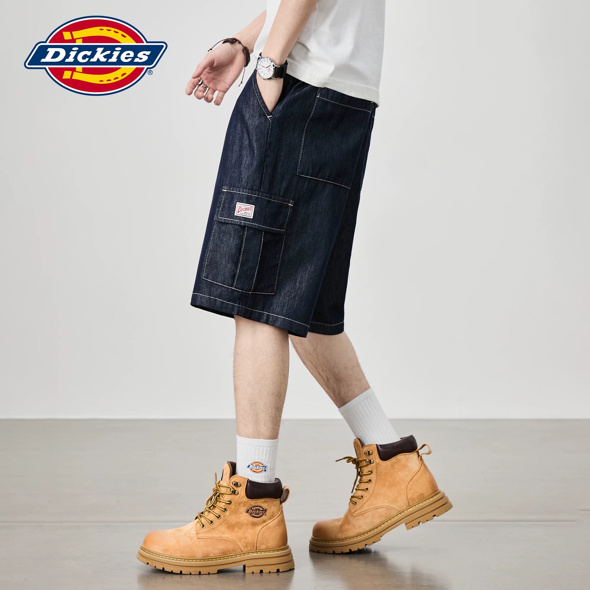 Diesel Dickies loose denim shorts suitable for men's summer thin American workwear five quarter pants M