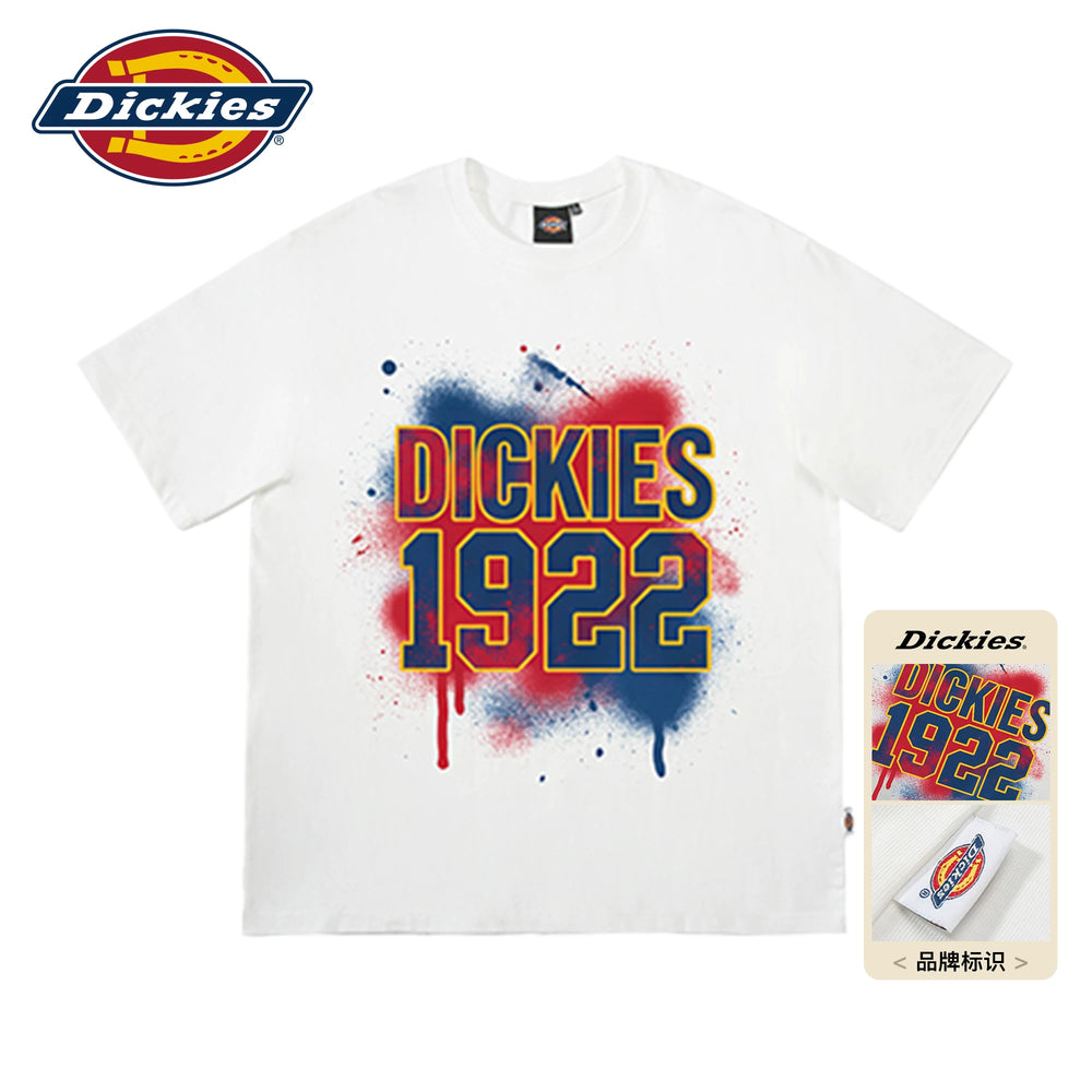 Dickies Emperor Cool Suitable American Pure Cotton Short sleeved T-shirt Men's Summer Graffiti Printed Loose Half Sleeve Couple Top M
