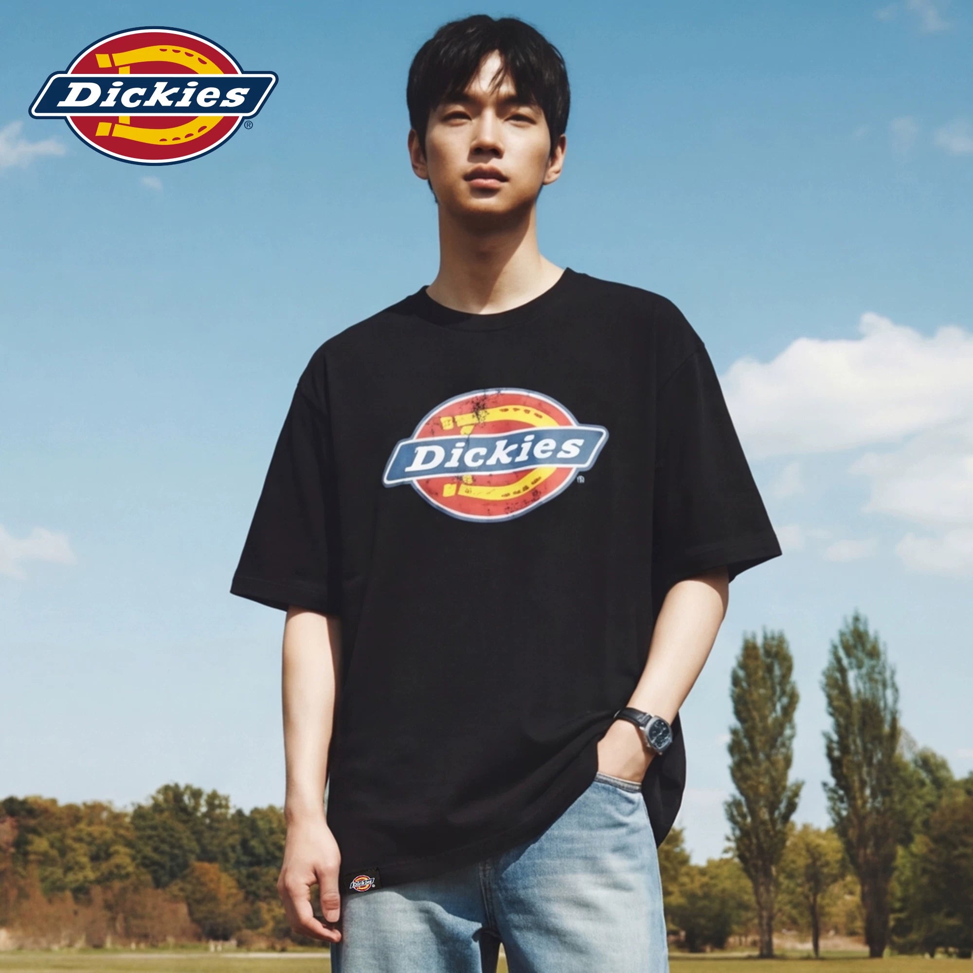 Dickies Emperor Cool Suitable Short Sleeve Men's New Trendy Brand American Fashion Pure Cotton T-shirt Printed Simple Casual Half Sleeve M