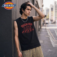 Dickies Cool Suitable American Pure Cotton Shoulder Tank Top Men's Summer Sleeveless Sports T-shirt Printed Black Top M