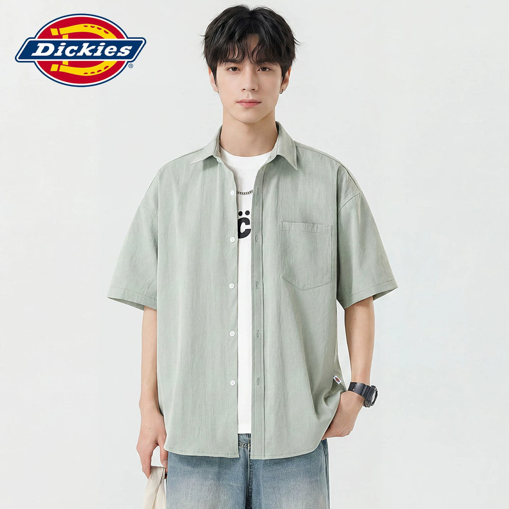 Dickies Cool Summer American Casual Loose Short sleeved Shirt Men's Thin Breathable Collar Top Y