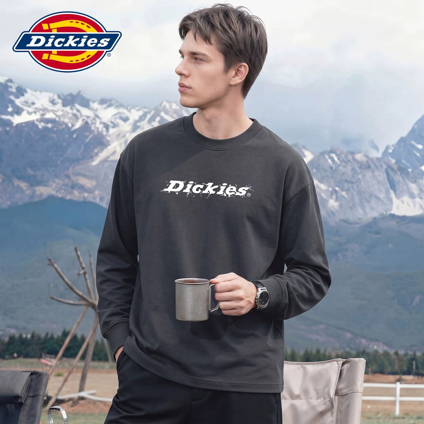 Dickies Cool American Printed New Long Sleeve T-shirt Soft Men's 2026 Spring and Autumn Loose T-shirt Y