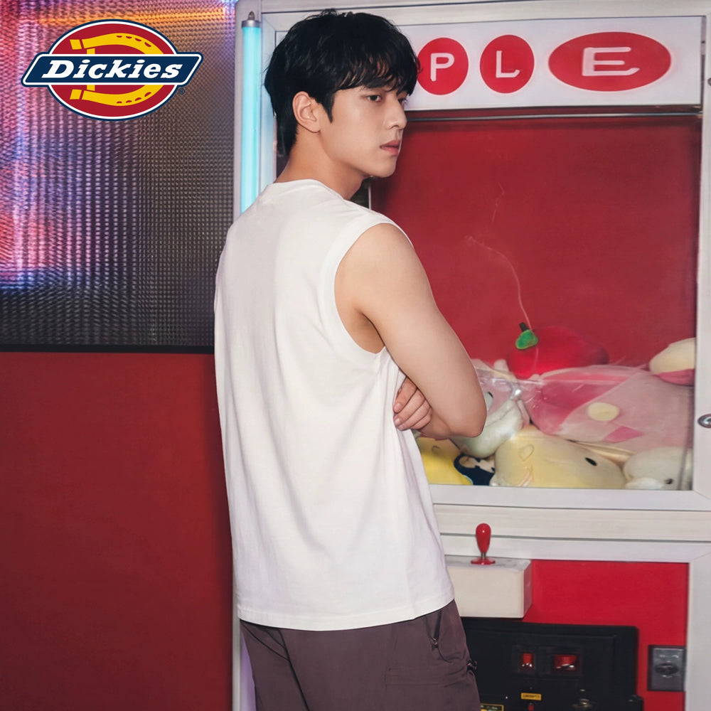 Dickies Cool Suitable Pure Cotton Shoulder Tank Top Men's Summer Printed Loose Casual Top Wear Sleeveless T-shirt M