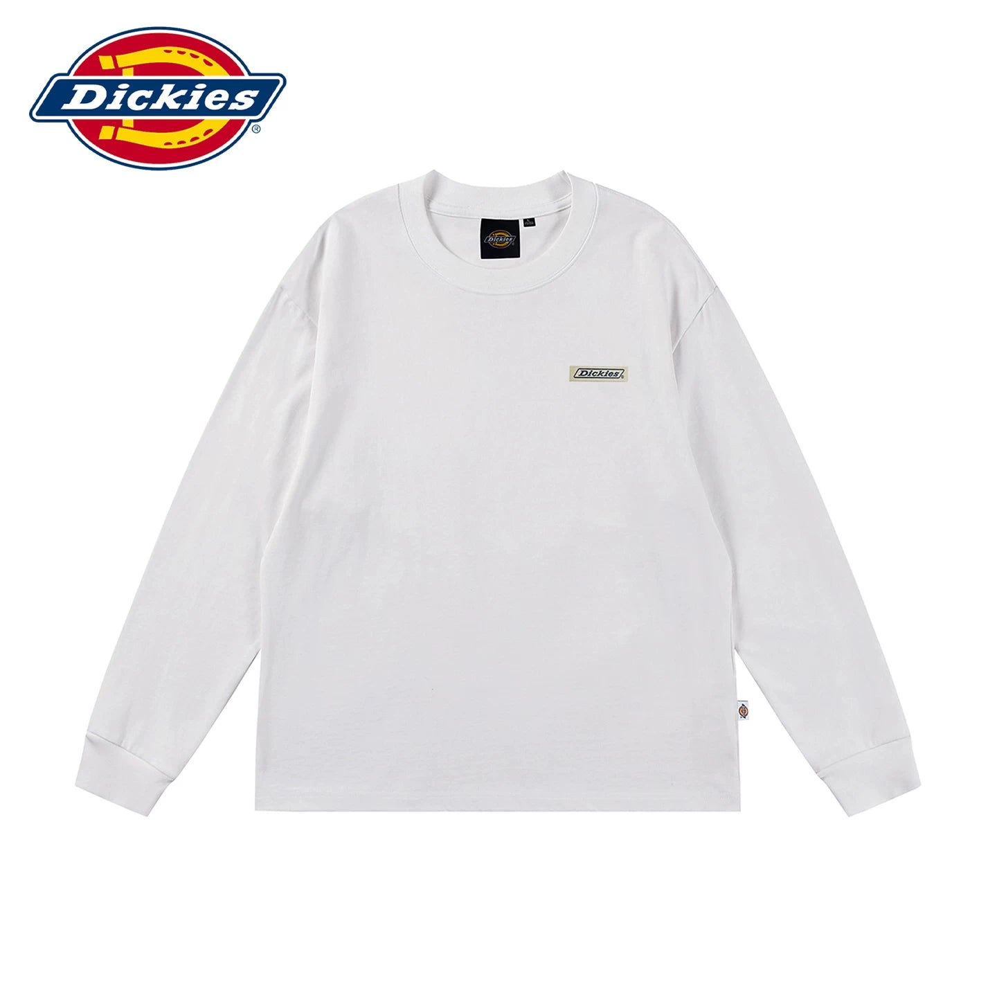 Dickies' new soft long sleeved T-shirt for spring, men's round neck printed T-shirt, loose fitting upper garment Y