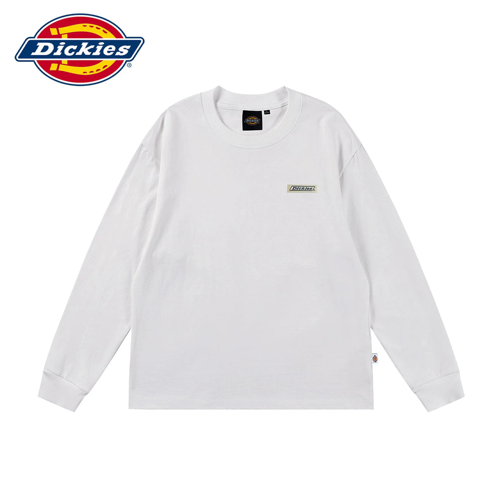 Dickies' new soft long sleeved T-shirt for spring, men's round neck printed T-shirt, loose fitting upper garment Y