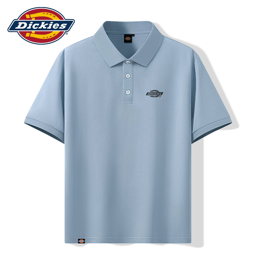 Dickies silk short sleeved polo shirt for men's summer new antibacterial cool breathable premium collar t-shirt A