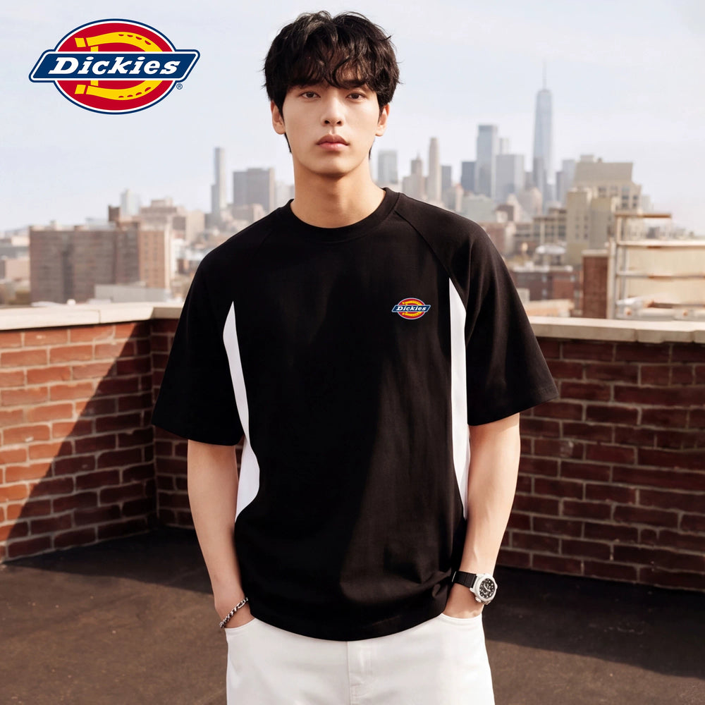 Dickies Cool Solona Short Sleeve T-shirt for Men's Summer Quick Drying Splicing Color Contrasting Loose Half Sleeve Top M