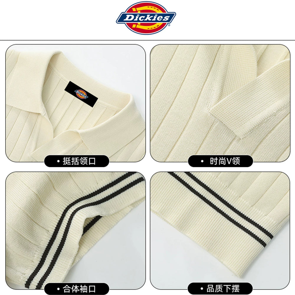 Dickies short sleeved men's 2026 summer new casual breathable seagull collar T-shirt youth top knitted polo shirt