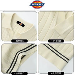 Dickies short sleeved men's 2026 summer new casual breathable seagull collar T-shirt youth top knitted polo shirt