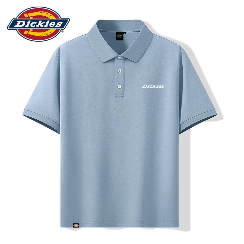 Dickies Men's Polo Shirt Short Sleeve 2026 Summer Light Business Mulberry Silk Ice Silk Cool Feel Breathable Collar T-shirt A