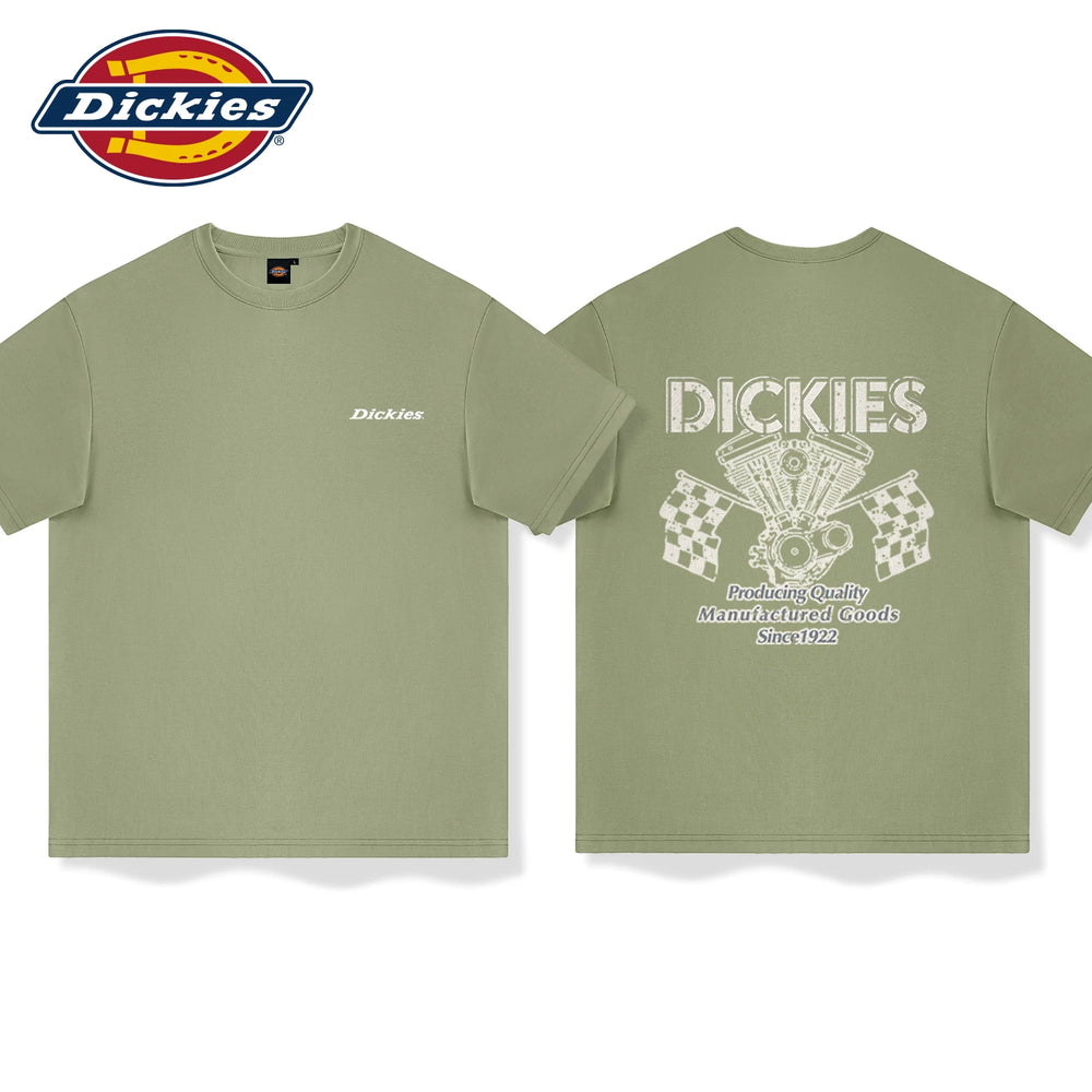 Dickies men's short sleeved T-shirt 2026 new American retro navy blue high-end design half sleeved T-shirt A