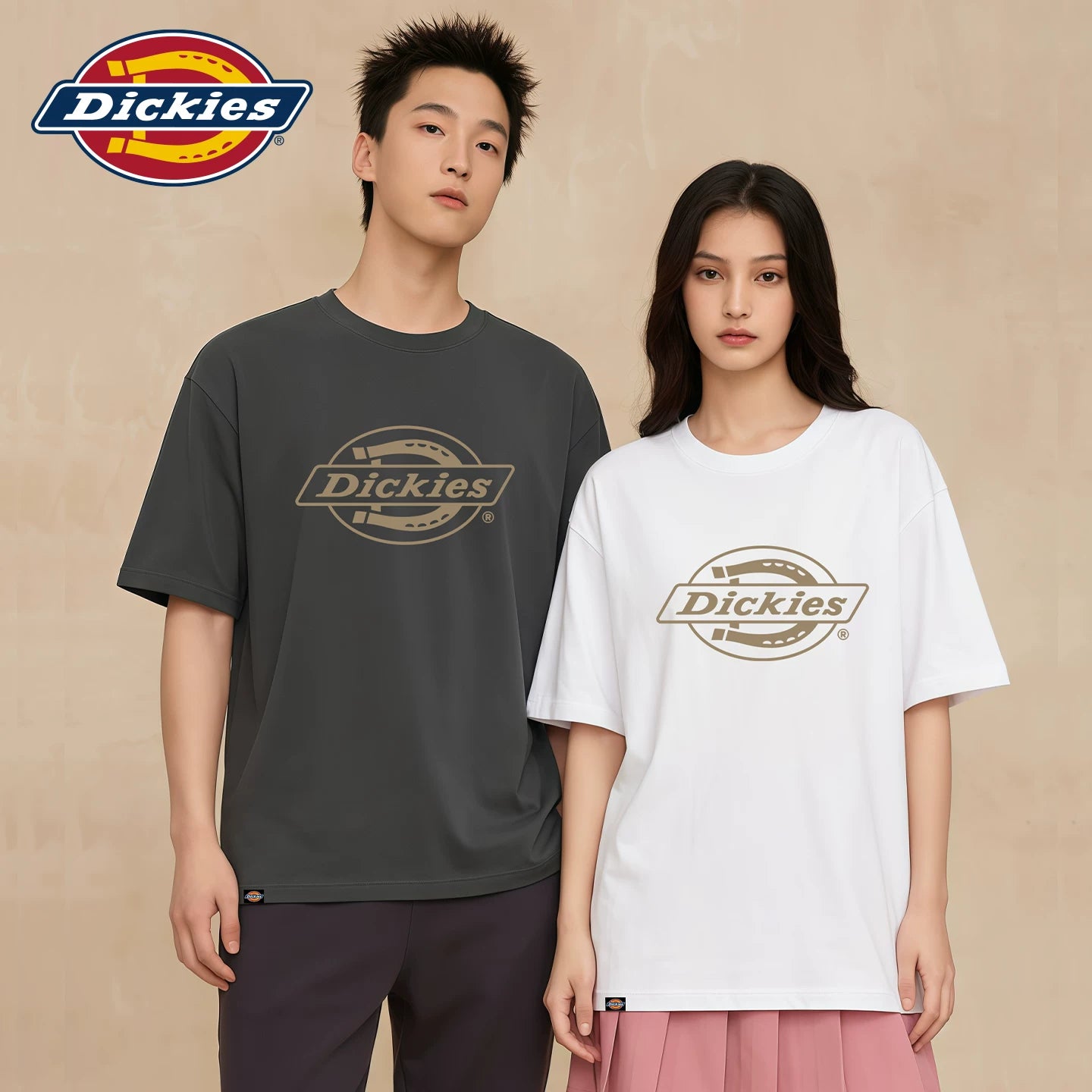 Dickies American Trendy Brand Short Sleeve T-shirt for Men 2026 New Summer Cotton Loose Large Couple Half Sleeve A