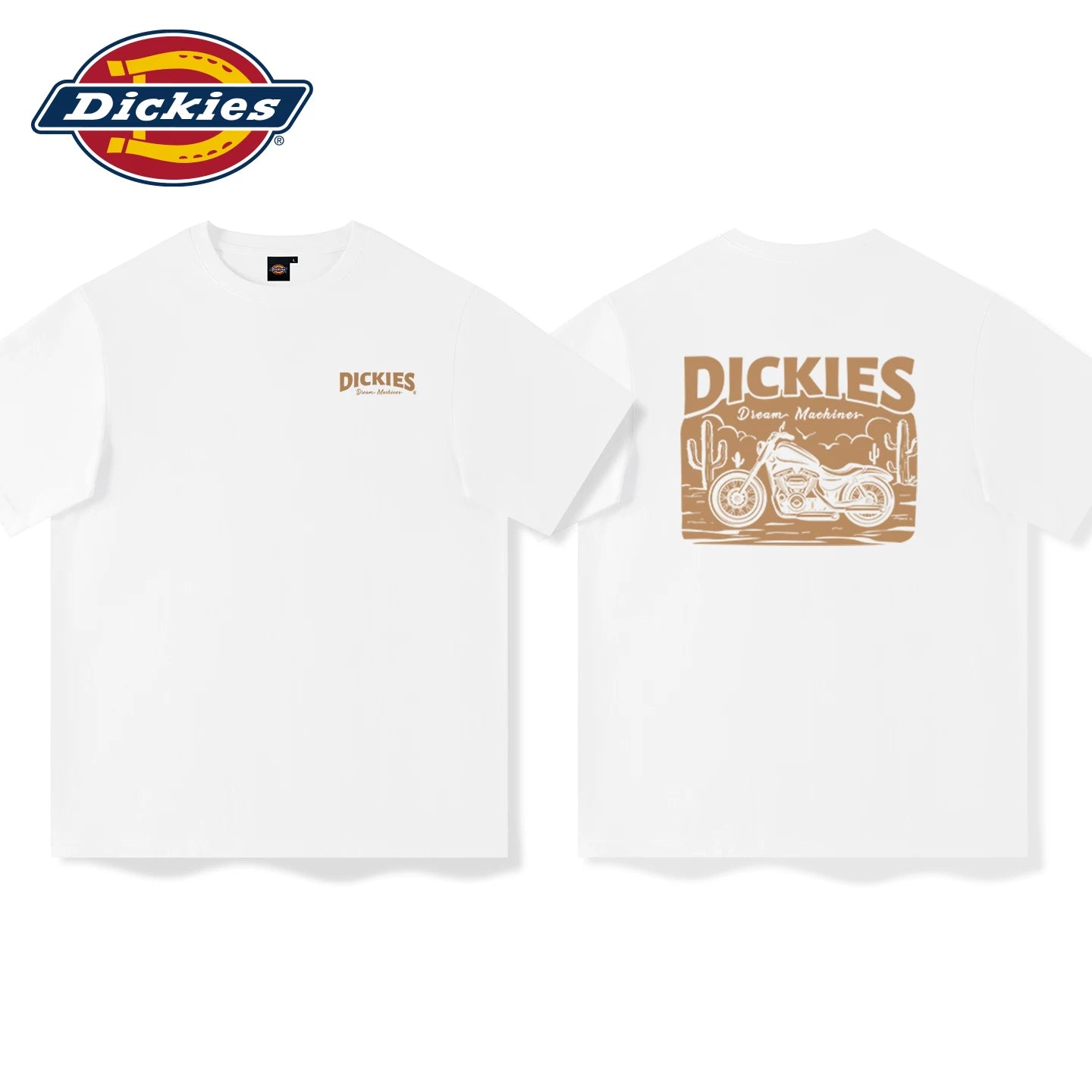 Dickies Men's Short sleeved T-shirt 2026 New American Retro Heavy duty Cotton Loose Large Round Neck Half Sleeve A
