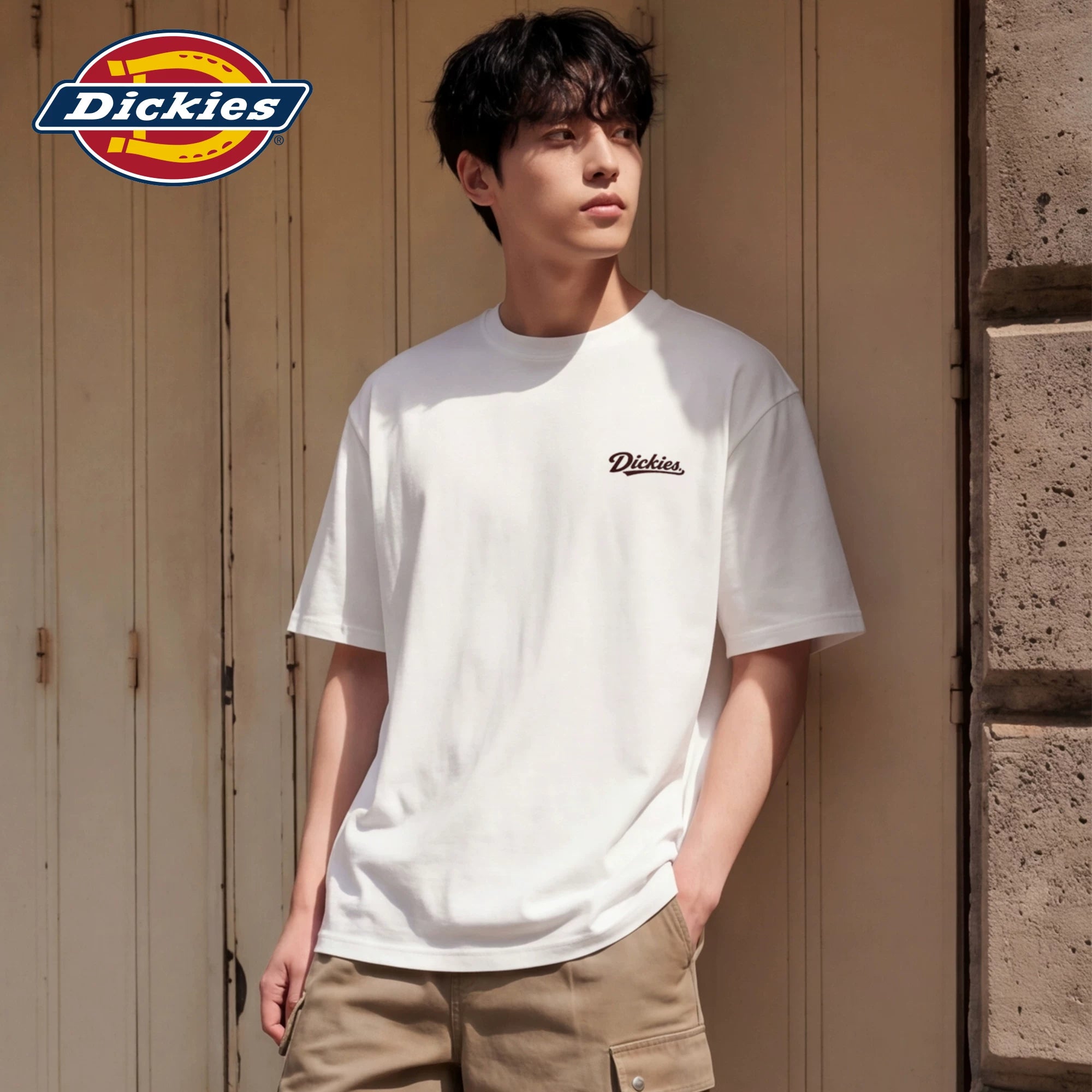 Dickies Cool Suitable Pure Cotton Short sleeved T-shirt Men's American High Street Printed Half Sleeve Round Neck Loose Couple Top M