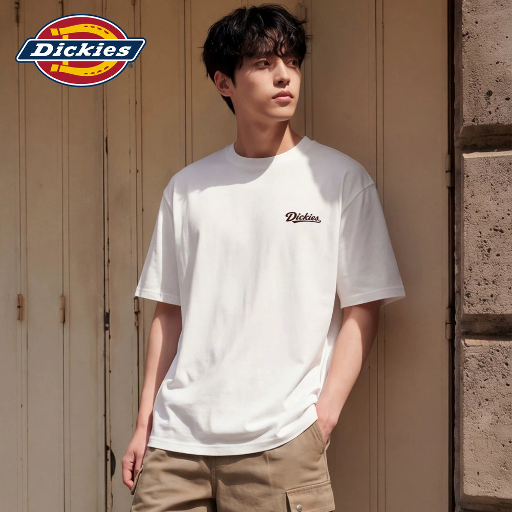 Dickies Cool Suitable Pure Cotton Short sleeved T-shirt Men's American High Street Printed Half Sleeve Round Neck Loose Couple Top M