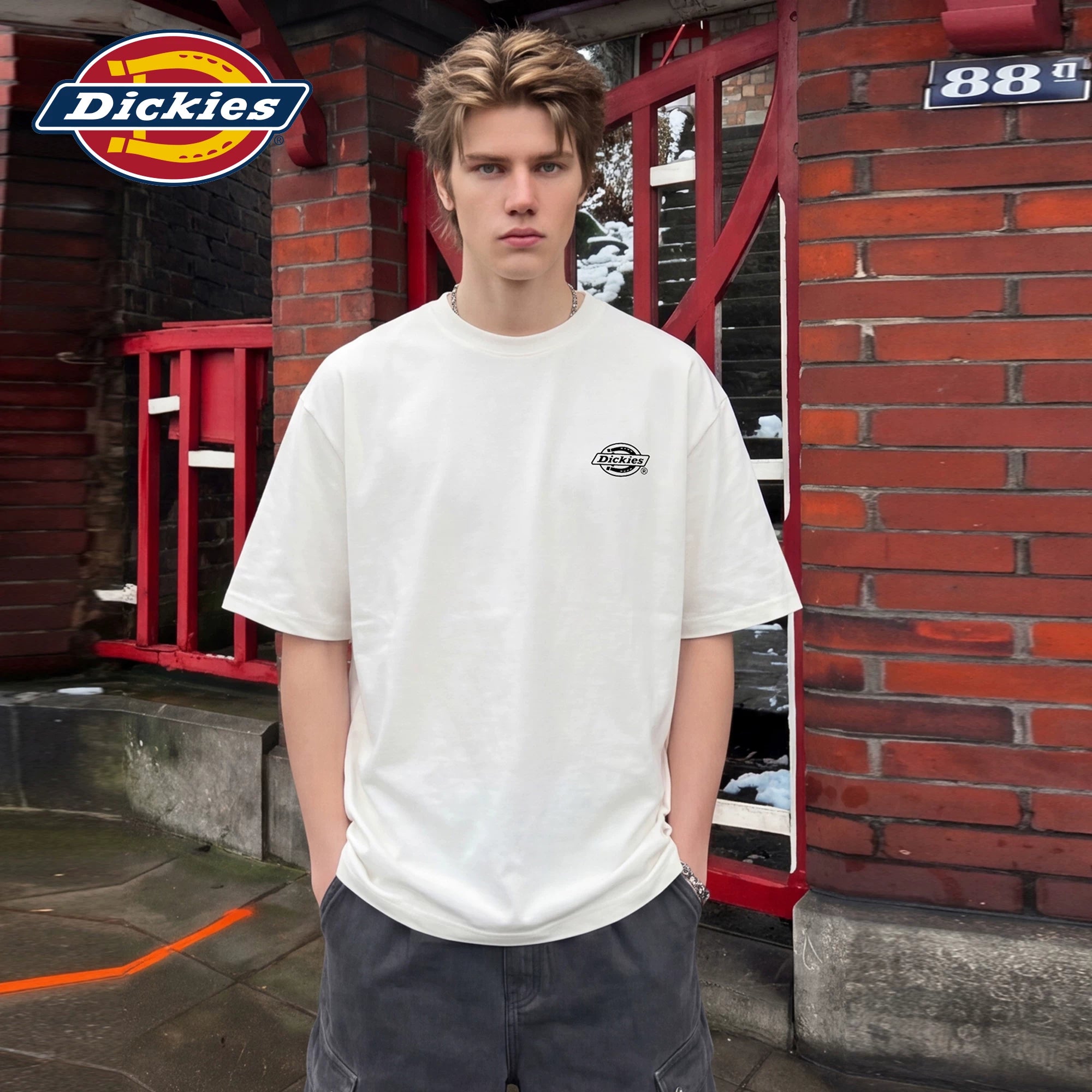 Dickies Emperor Cool Suitable Cotton Heavy duty Short sleeved T-shirt for Men's Summer Round Neck Trendy Brand Loose and Versatile Couple Top M