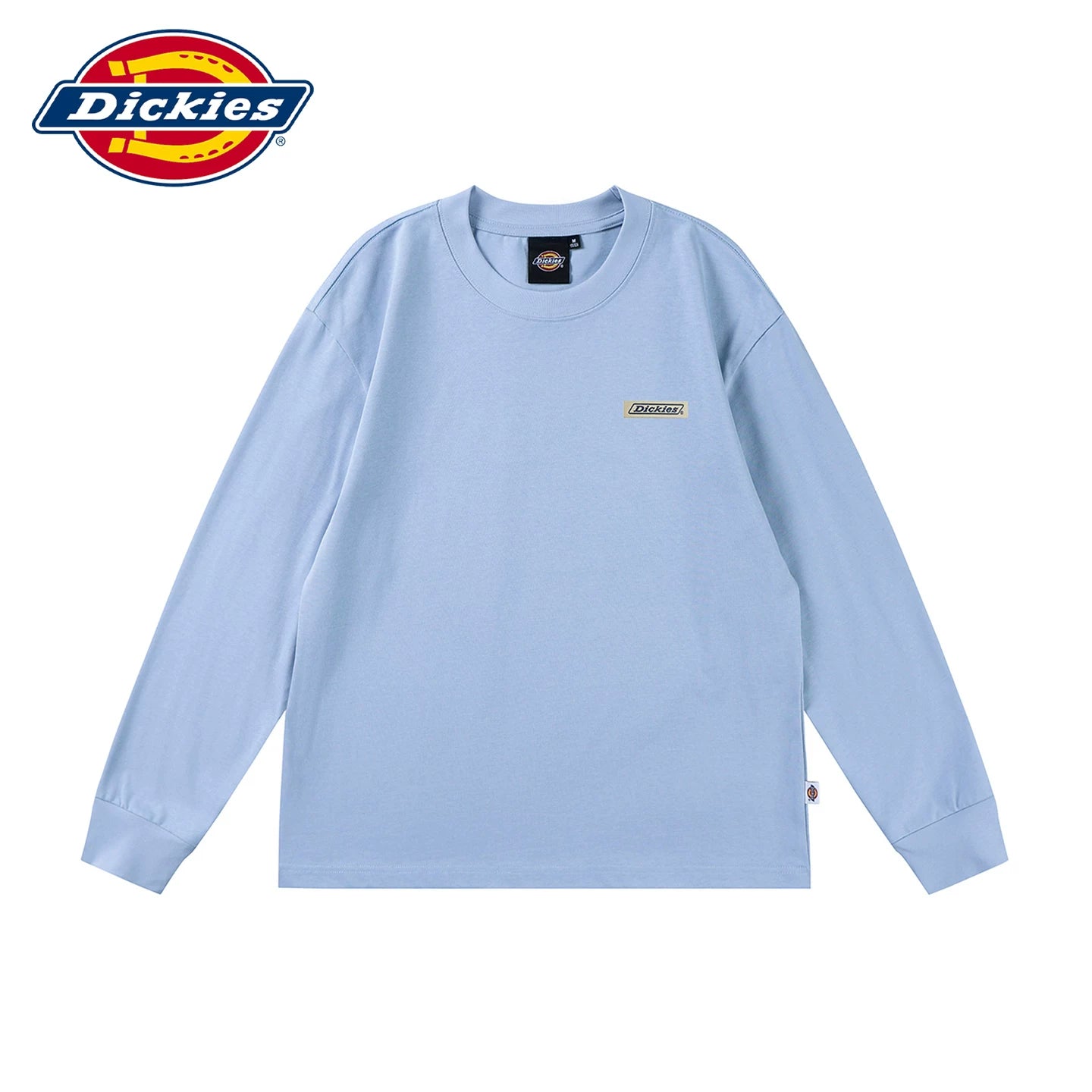 Dickies' new soft long sleeved T-shirt for spring, men's round neck printed T-shirt, loose fitting upper garment Y