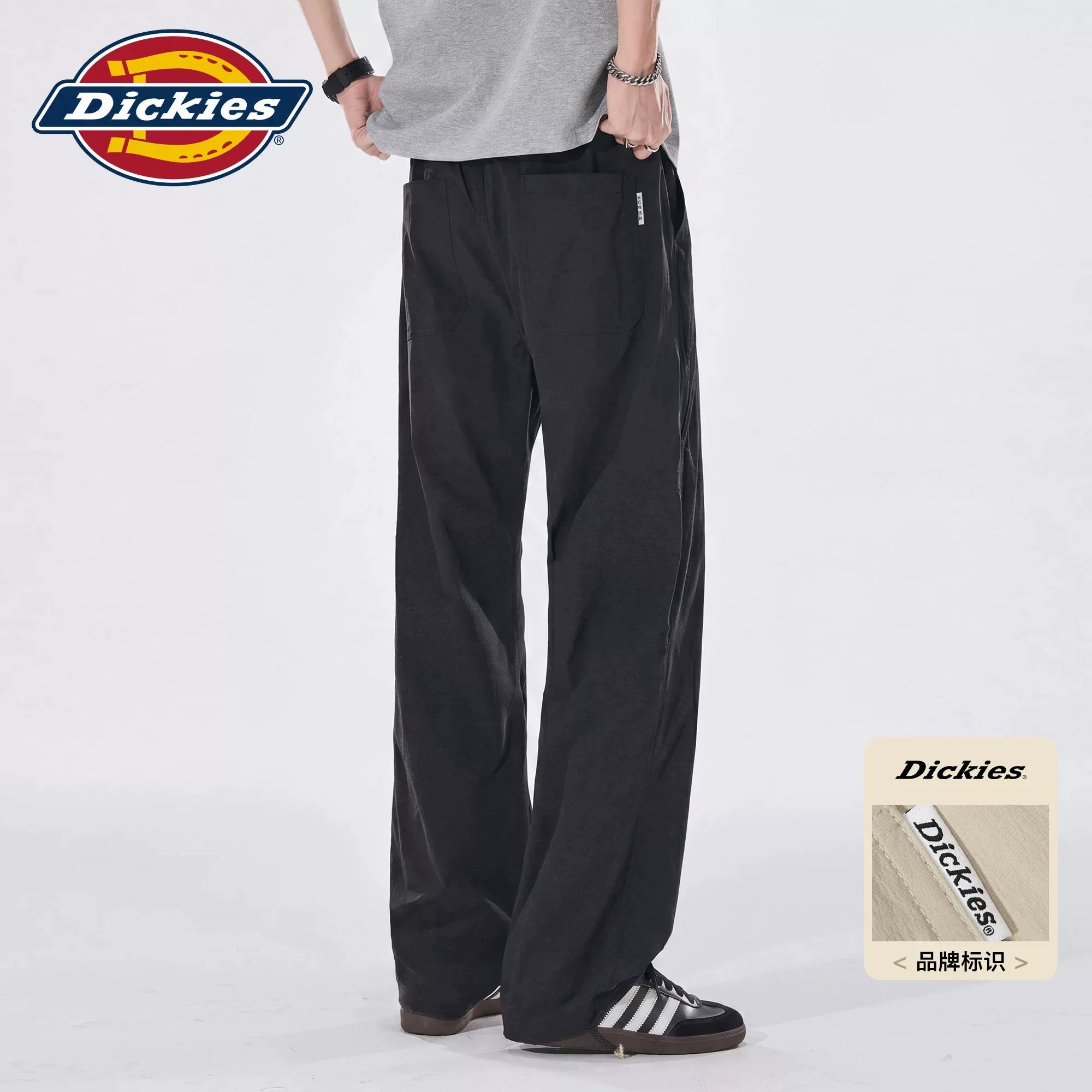 Dickies Emperor Cool Bending Knife Wrinkle Casual Pants for Men in Summer, Thin, Trendy, Loose, Straight, Wide Leg, Long Pants M