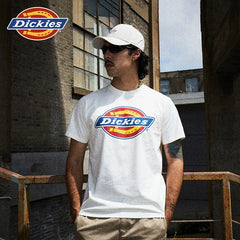 Dickies Classic Tri color Horseshoe Large LOGO Casual Summer Unisex Short sleeved T-shirt YHJ