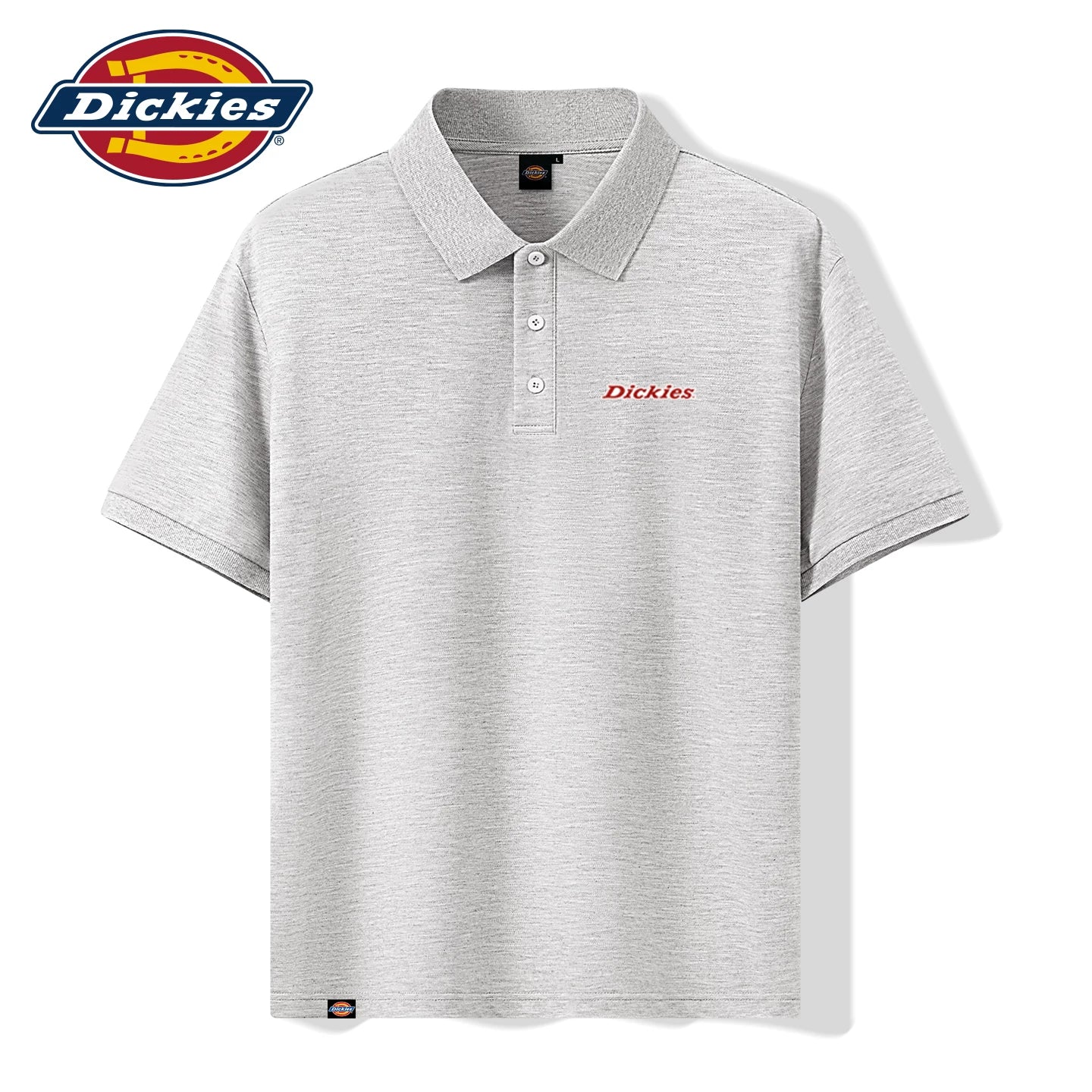 Dickies Silk Men's Polo Shirt for Summer Cool, Antibacterial, Sagging, No Heat, Flip Collar, Trendy Short Sleeve T-shirt A