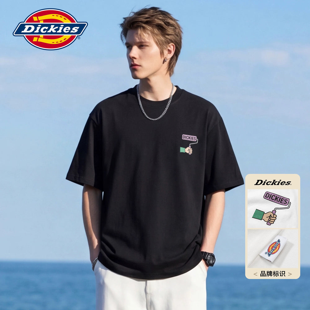 Dickies Cool Suitable Pure Cotton Short sleeved T-shirt Men's Summer American Fun Printed Casual Couple Half Sleeve Top M