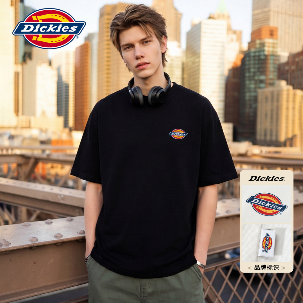 Dickies Emperor Cool Suitable American Heavy duty Short sleeved T-shirt for Men's Summer Pure Cotton Couple Casual Loose Half Sleeve Top M