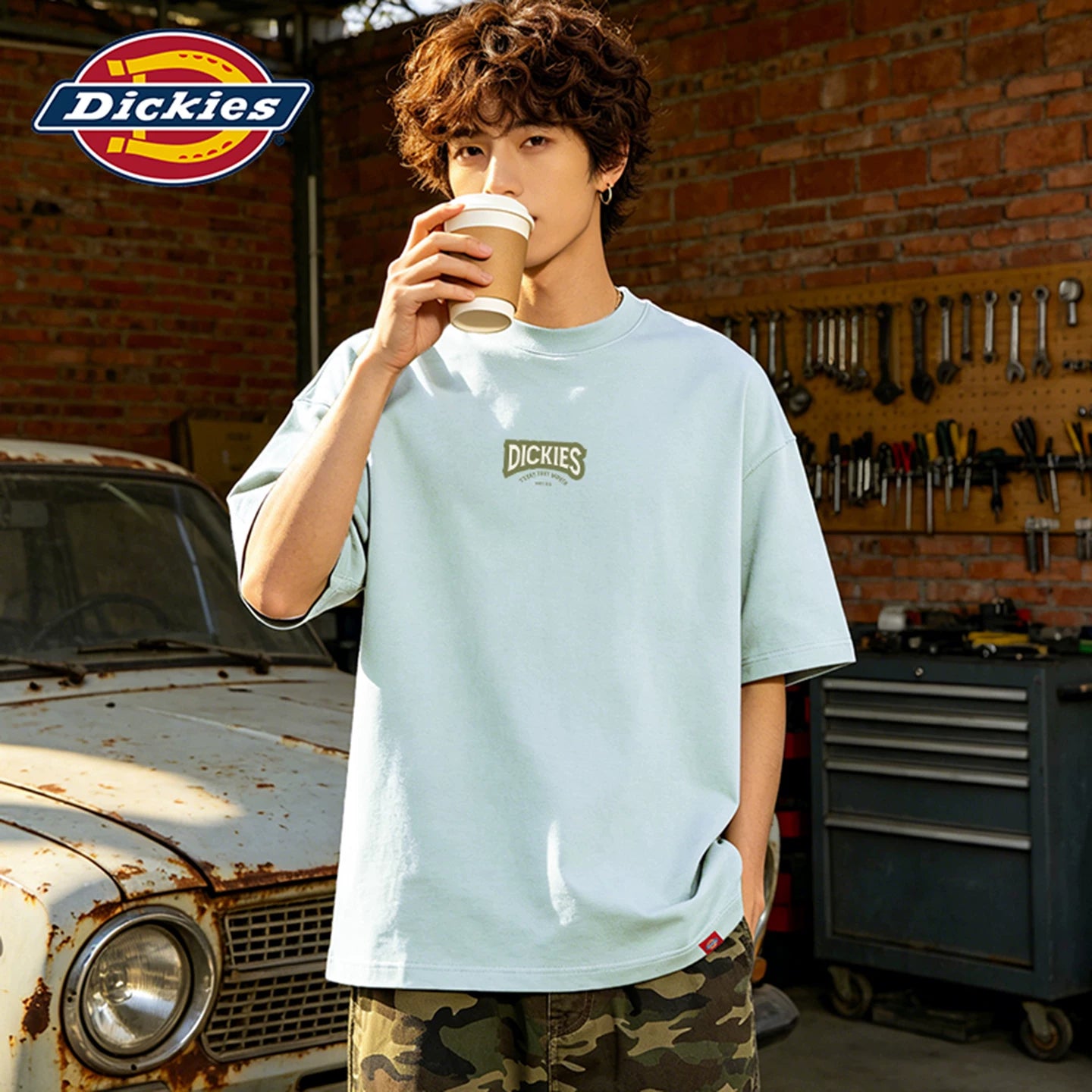 Dickies Emperor Cool Suitable Loose Back Letter Printed Casual Short sleeved T-shirt for Men and Women Couple American Style YHJ