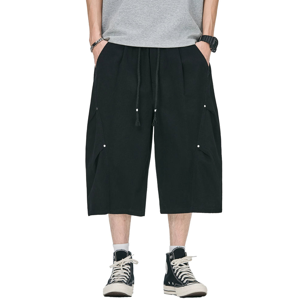 Dickies Cool American Trendy Brand Seven Point Pants for Men Summer Black Pure Cotton Loose Wide Leg Casual Middle Pants M