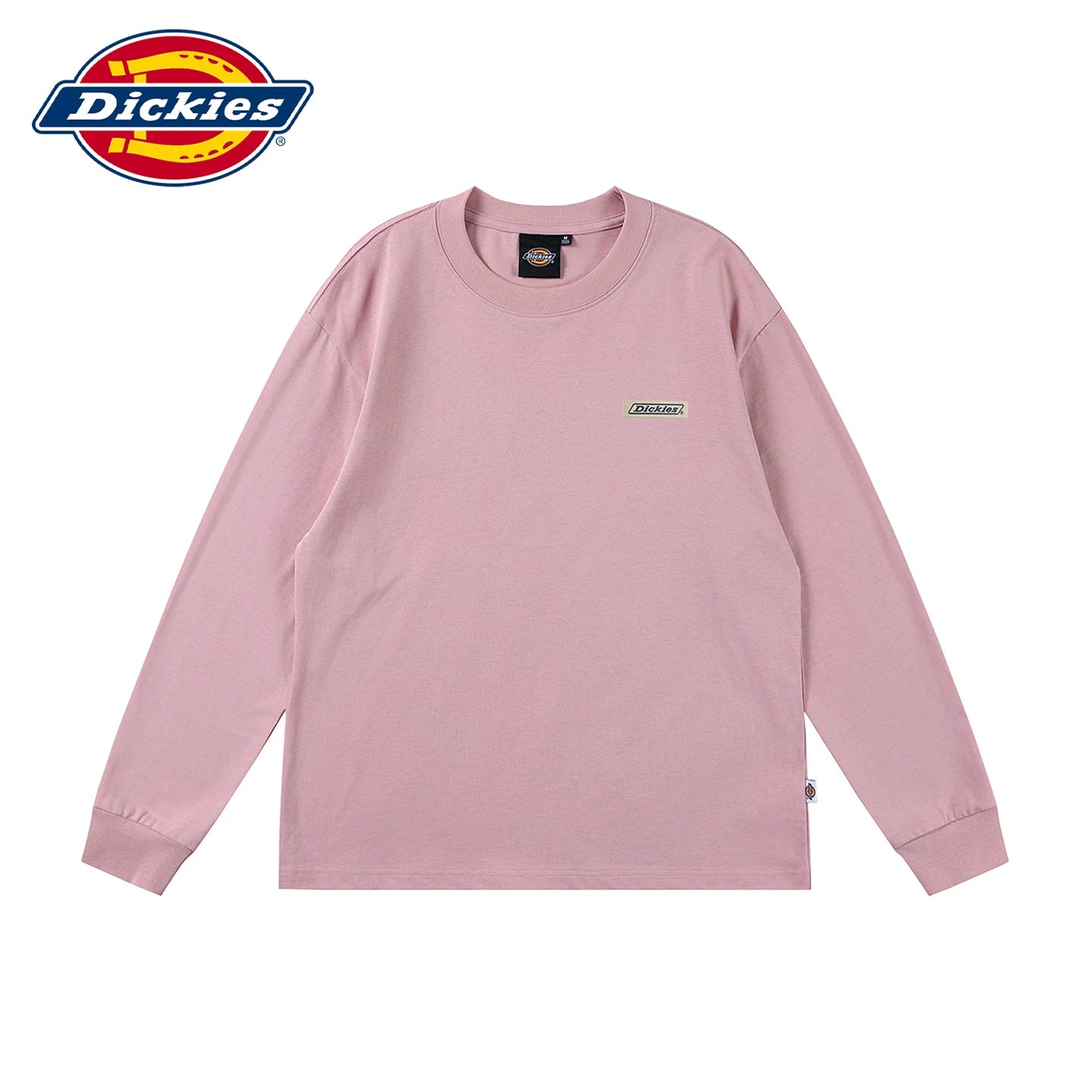 Dickies' new soft long sleeved T-shirt for spring, men's round neck printed T-shirt, loose fitting upper garment Y