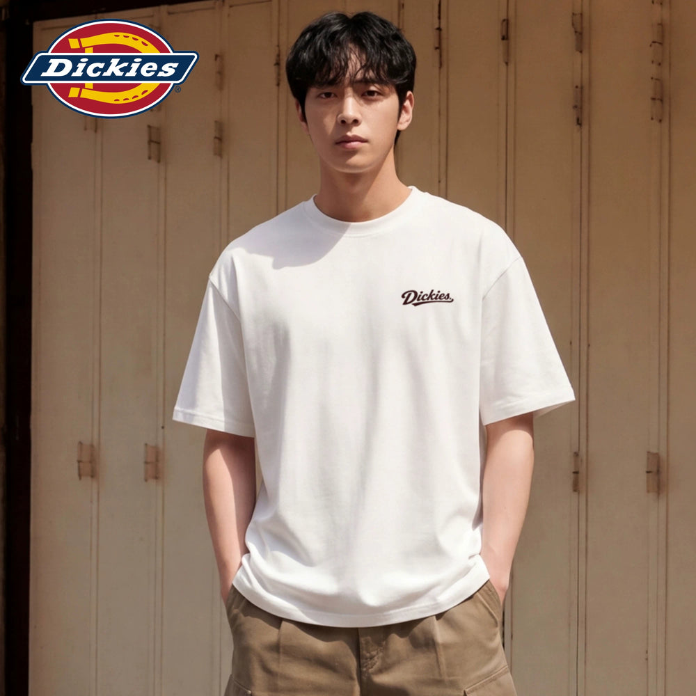 Dickies Cool Suitable Pure Cotton Short sleeved T-shirt Men's American High Street Printed Half Sleeve Round Neck Loose Couple Top M