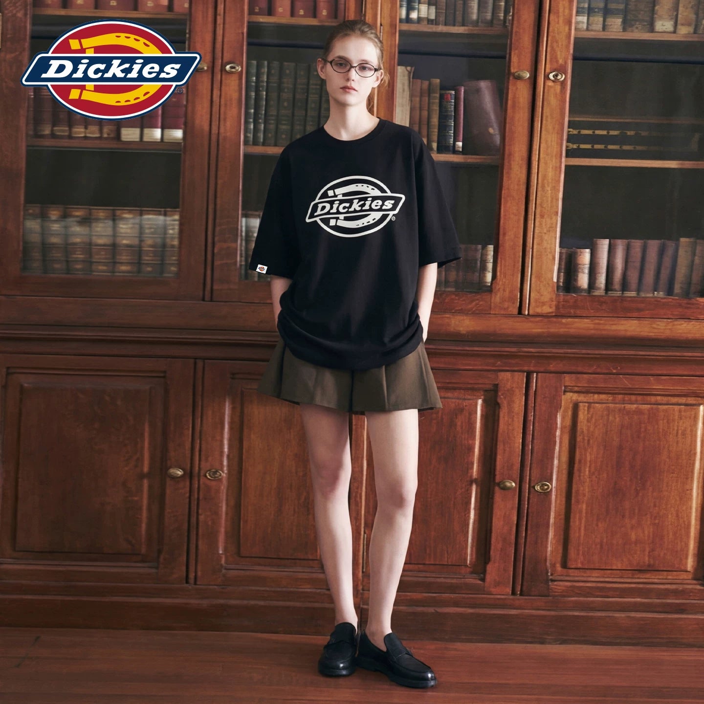 Dickies Emperor Cool Suitable Letter Printed Short sleeved T-shirt for Women in Spring 2026, Trendy and Trendy, Loose and Simple Top m